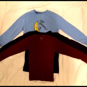Lot of 3 boys tops. 2 shirts, one sweater.